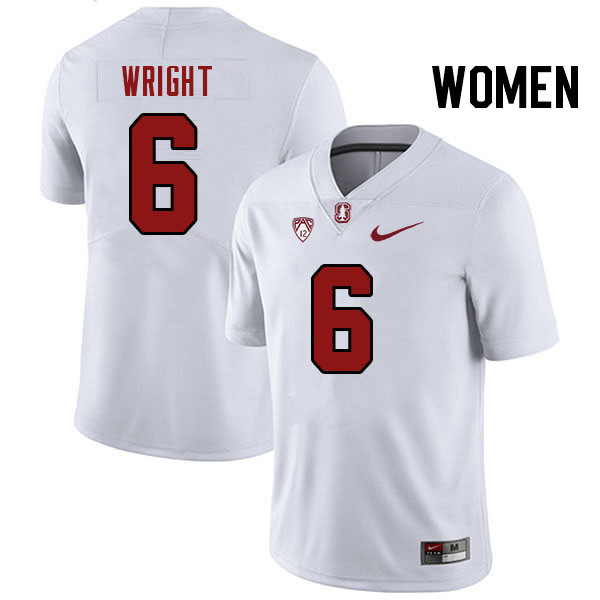 Women #6 Collin Wright Stanford Cardinal College Football Jerseys Stitched Sale-White